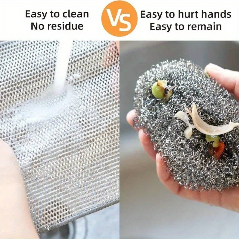 30-Pack Microfiber Steel Wire Scrubbing Pads Double-Sided Reusable Soap Saver Pads for Kitch