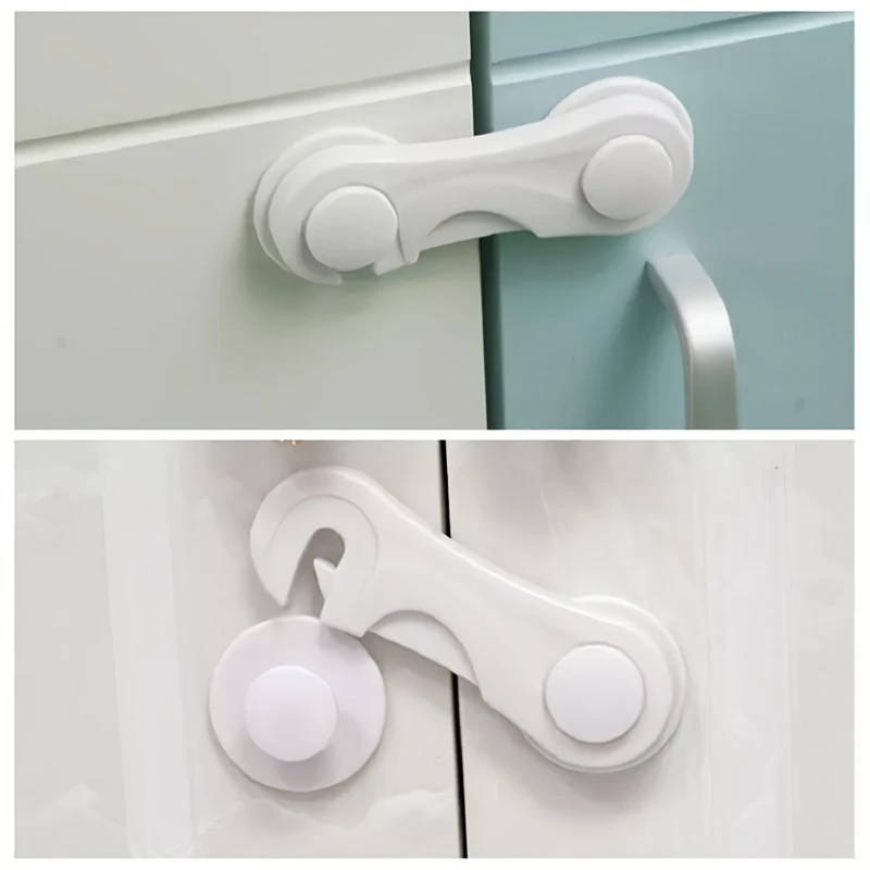 5Pcs Premium Adjustable Plastic Cabinet Safety Drawer Locks Secure Anti Pinch Door Locks For Home Im