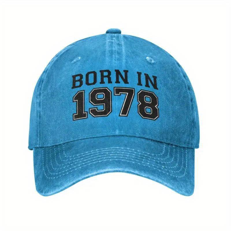 1pc Vintage Born in 50.24meter Baseball Cap Adjustable Dad Hat for Outdoor Activities Sun Prote