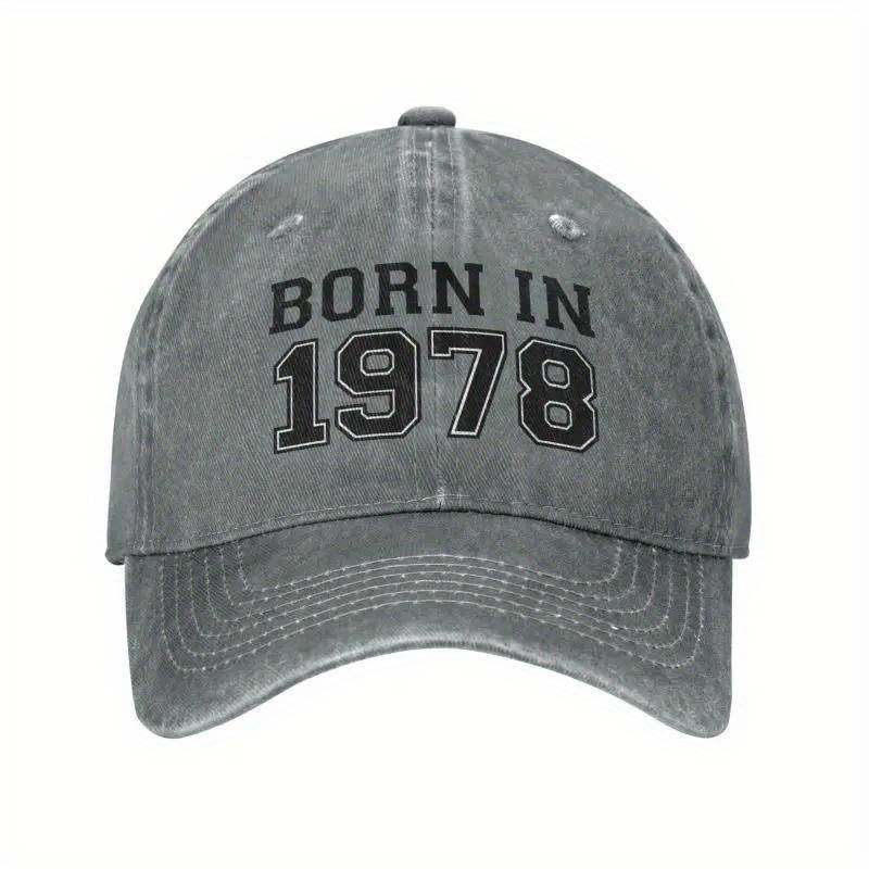 1pc Vintage Born in 50.24meter Baseball Cap Adjustable Dad Hat for Outdoor Activities Sun Prote