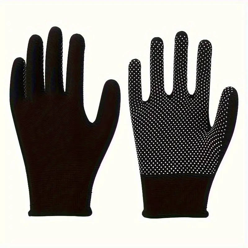 12pcs 6Pairs of Premium Breathable Work Gloves Slip-Resistant Made of Lead-Free Plastic Suitable for
