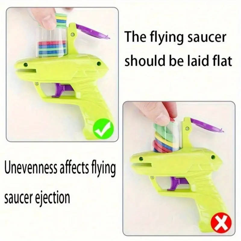Colorful Foam Disc Launcher Toy for 3+ Handheld Flying Saucer Shooter for Indoor Outdoor Play Dura