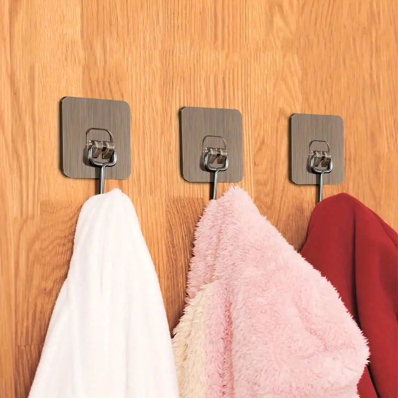 10pcs Wall Hooks Wall Mounted Hanger Large Adhesive Hooks Large Size Free Punching Hook for Bathroom