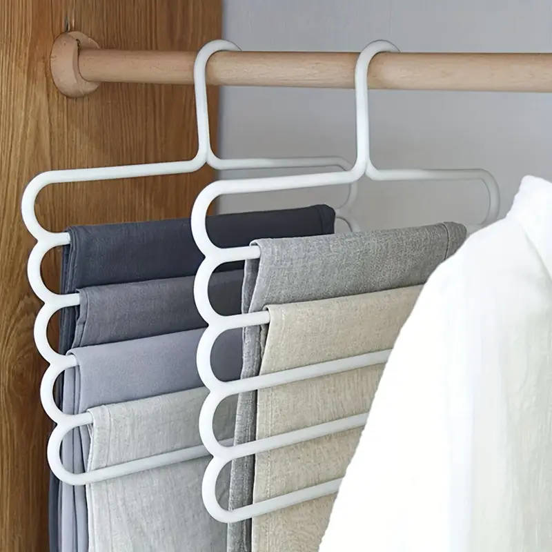 Space-Saving Multi-Layer Pants Rack Anti-Slip Adjustable Design for Clothes