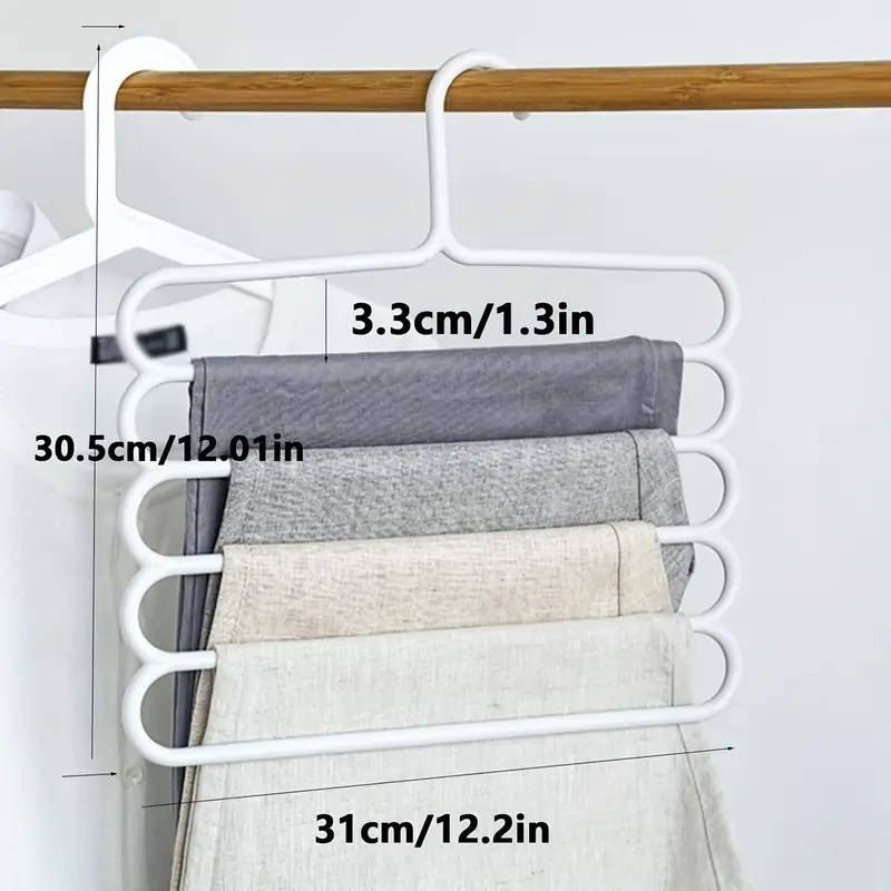 Space-Saving Multi-Layer Pants Rack Anti-Slip Adjustable Design for Clothes