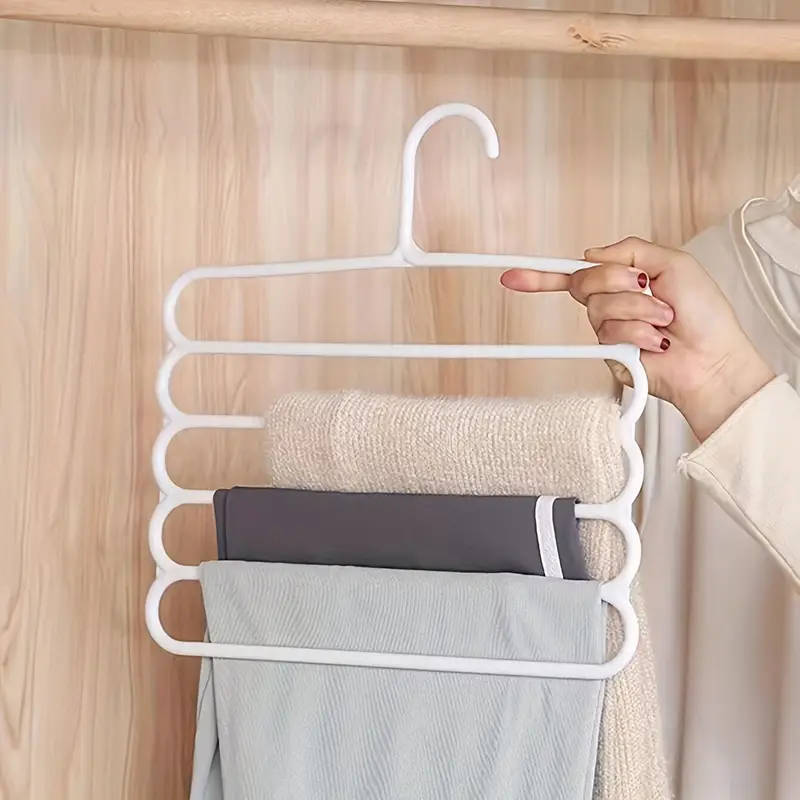 Space-Saving Multi-Layer Pants Rack Anti-Slip Adjustable Design for Clothes