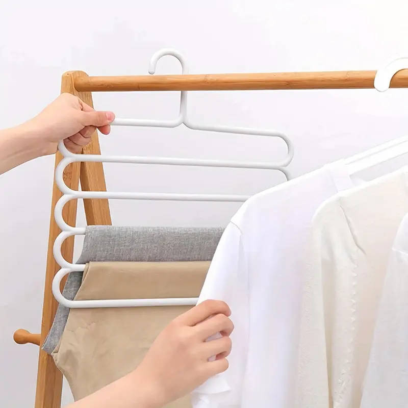 Space-Saving Multi-Layer Pants Rack Anti-Slip Adjustable Design for Clothes