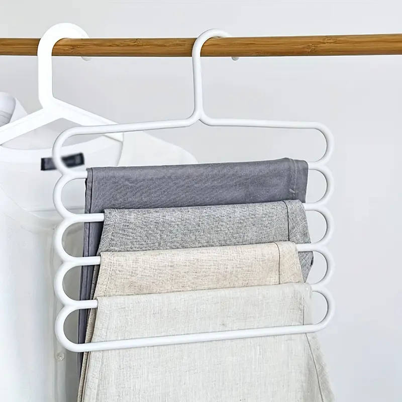 Space-Saving Multi-Layer Pants Rack Anti-Slip Adjustable Design for Clothes