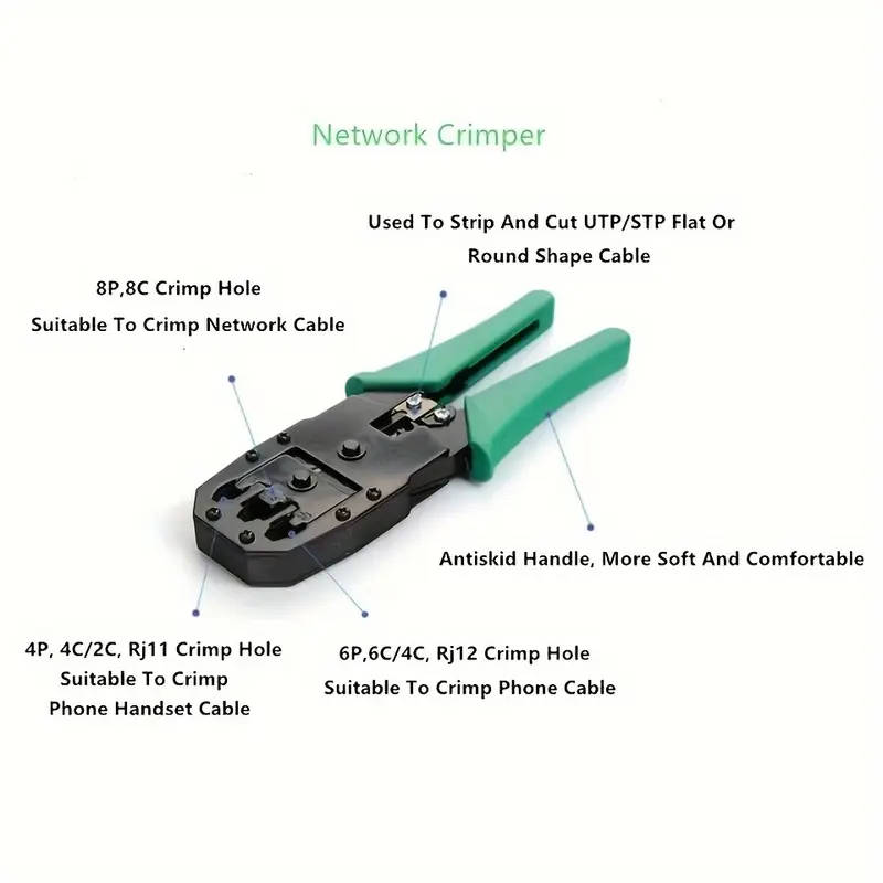 LAN Network Repair Tool Kit with RJ45 Tester Crimping Pliers Cable Tracer and Clamp Set Professional