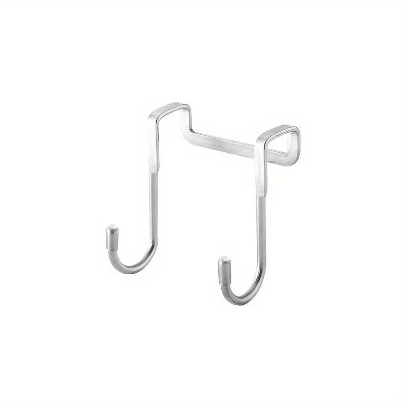 1pc Stainless Steel Over-the-Door Hook Wall Mount Double S-Hook Design Casual Style Easy Install for