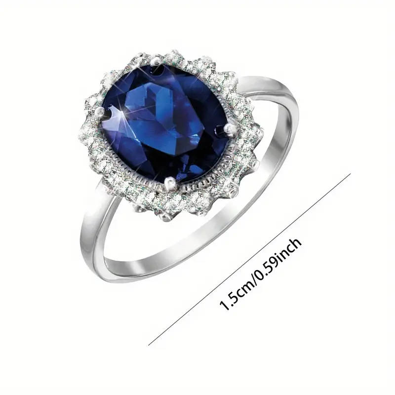 Elegant Dark Blue Pigeon Egg Ring