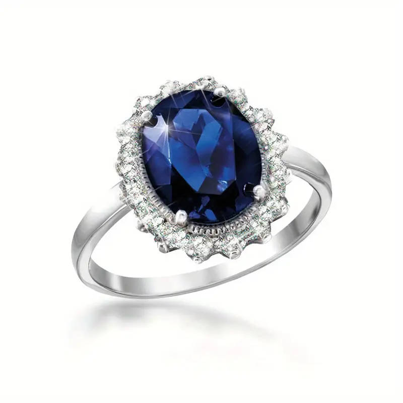 Elegant Dark Blue Pigeon Egg Ring