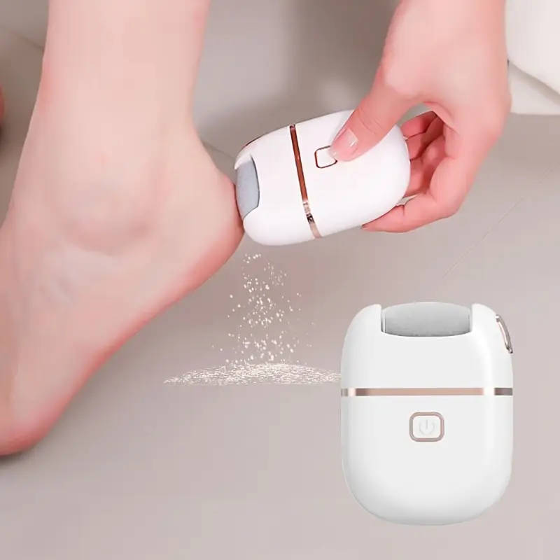 1pc USB Rechargeable Electric Foot File Portable Easy-to-Use with 3 Interchangeable Heads for Smooth