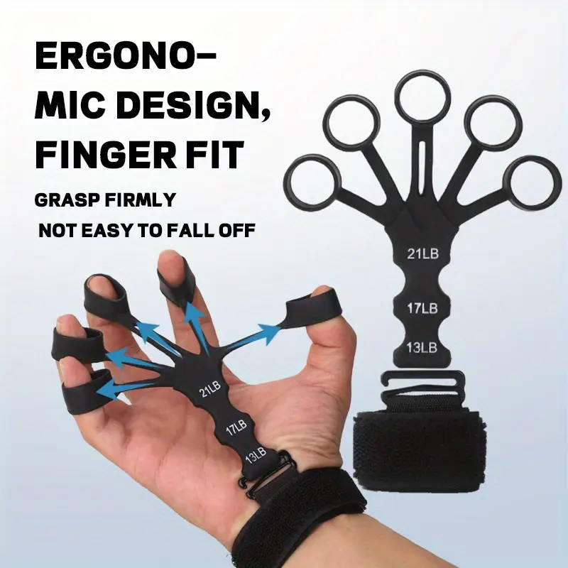 1pc Silicone Finger Trainer Wrist Strengthener Finger Enhancer for Flexion And Extension Grip Streng