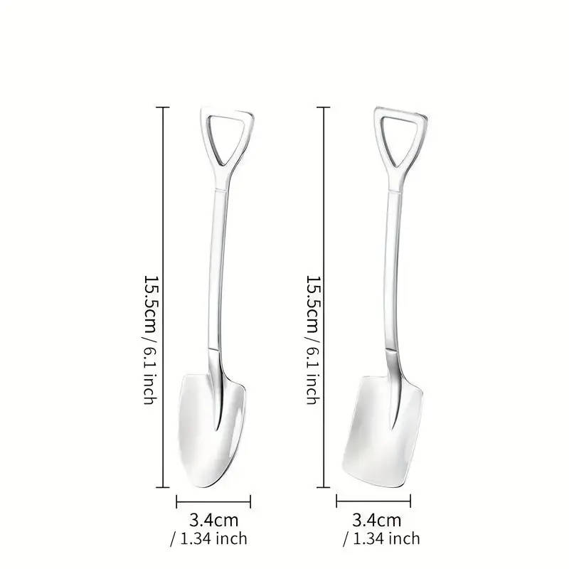 4Pcs Stainless Steel Soup Spoons Set Creative Portable Serving Spoons