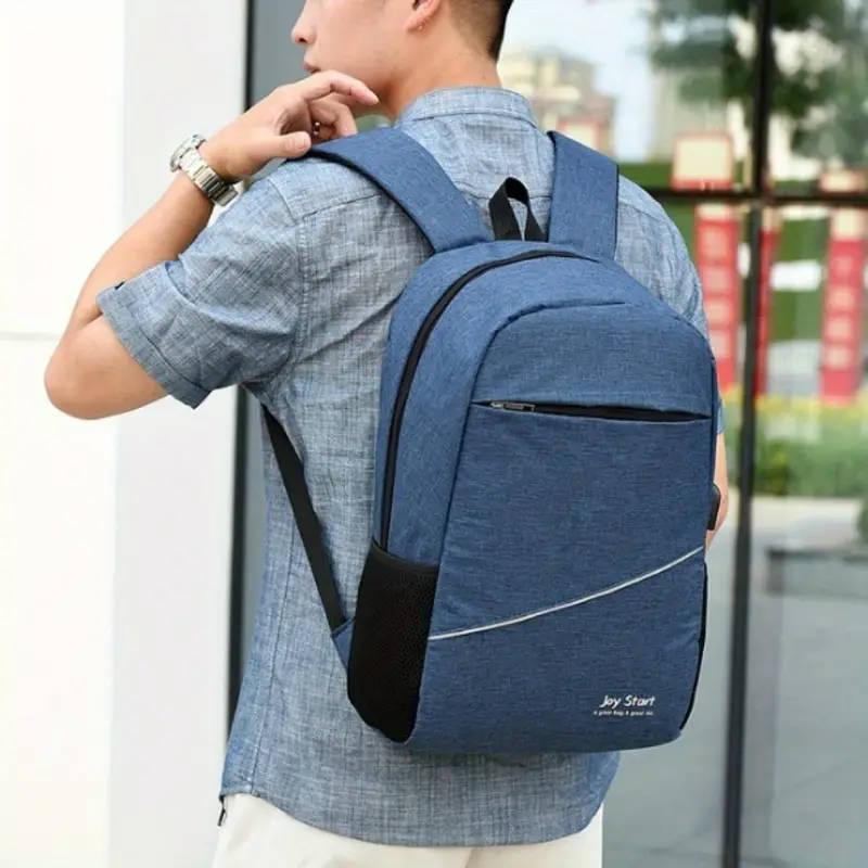 3pcs Backpack Set with Laptop Compartment Stylish Solid Color Large Capacity Waterproof Stain Resist