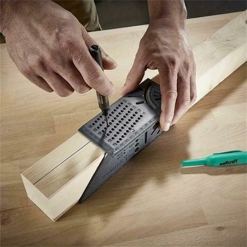 3D Angle Ruler for Woodworking Precision Linear Measurement Tool 45-90 Degree Marking Guide Durable