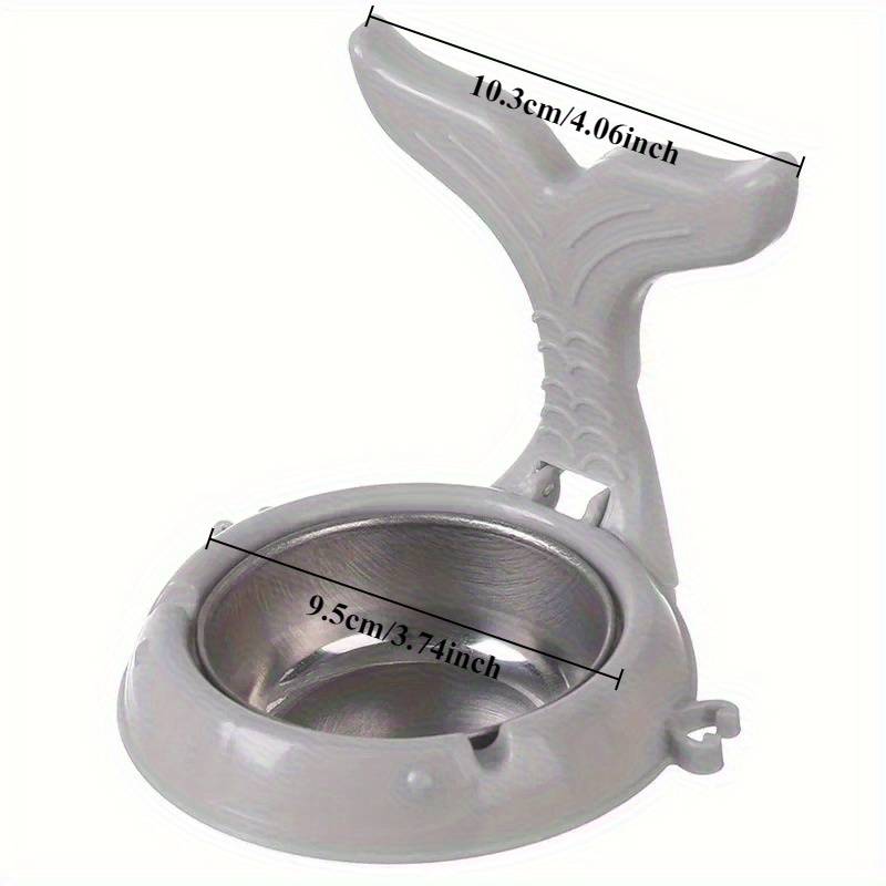 1pc Stainless Steel Fish-Shaped Wall-Mounted Ashtray with Cigarette Holder Waterproof No-Drill I