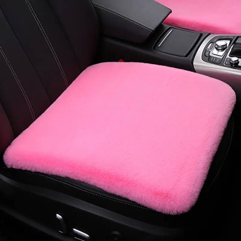 1pc Luxury Plush Imitation Rabbit Fur Car Seat Cushion