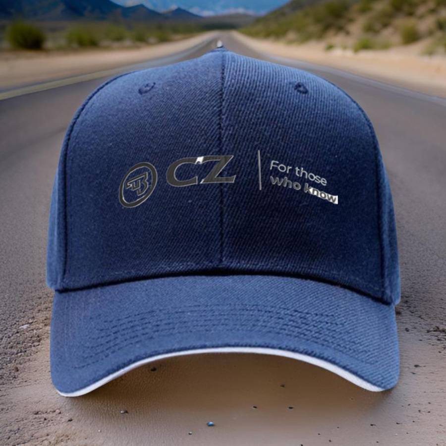 1pc Adjustable Sports Cap Black with "CZ" Logo Stylish and Comfortable Headwear for Running