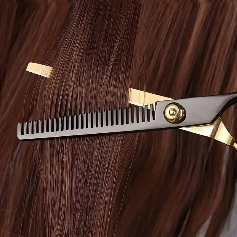 8pcs Professional Hairdressing Scissors Set with 6Inch Flat Texturizing Shears Thinning Comb Ideal