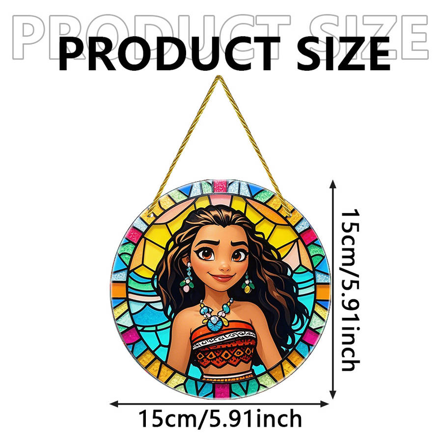 2D Flat Acrylic Table Decoration 5.91X5.91 Inch Stained Glass Window