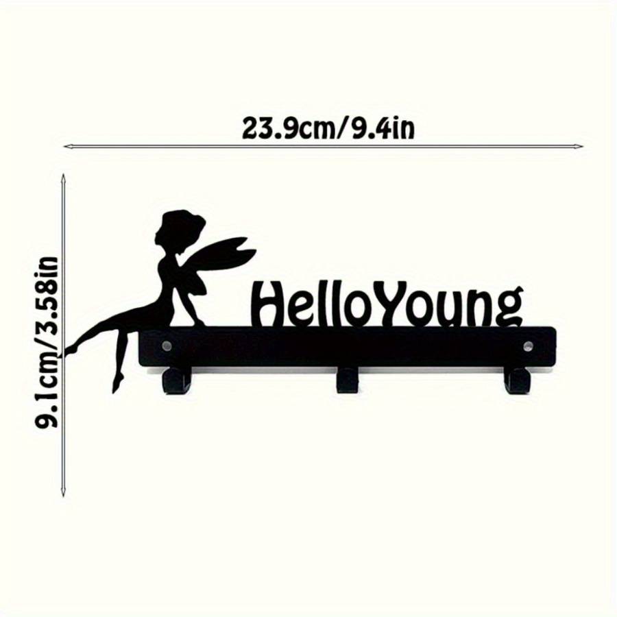 1pc HelloYoung Magical Wall-Mounted Storage RackStylish Metal Organizer for Coats Keys Towels