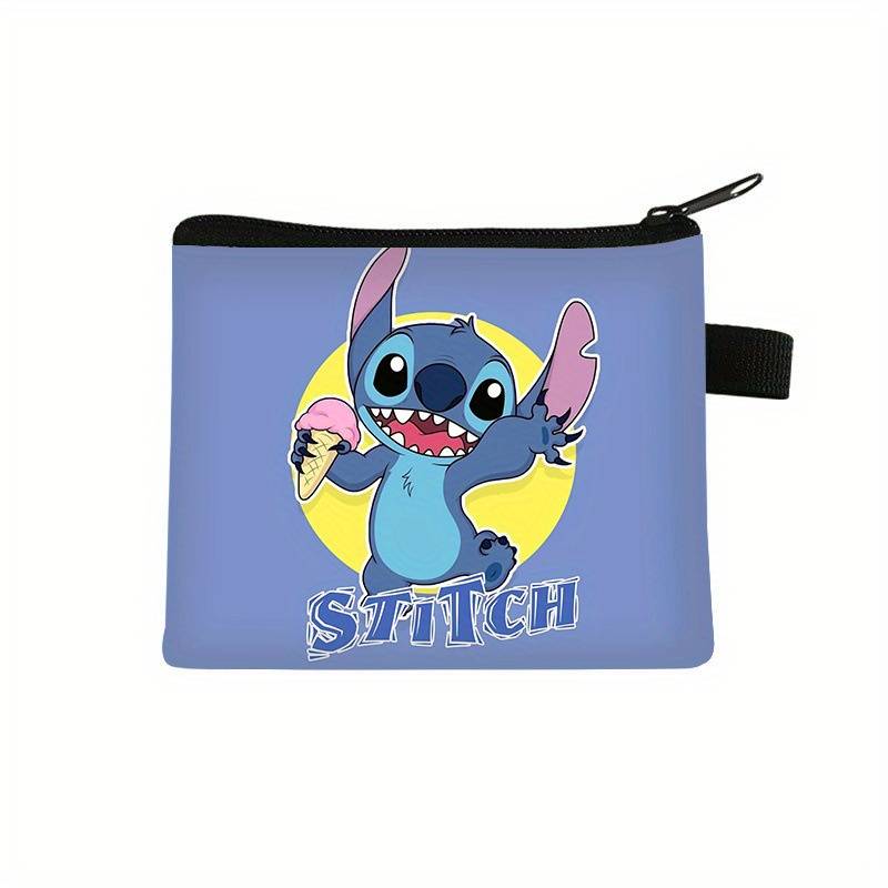 1pc Disney Stitch Zipper Wallet Cute Large Capacity Keychain Pouch with Stitch Ducklings De