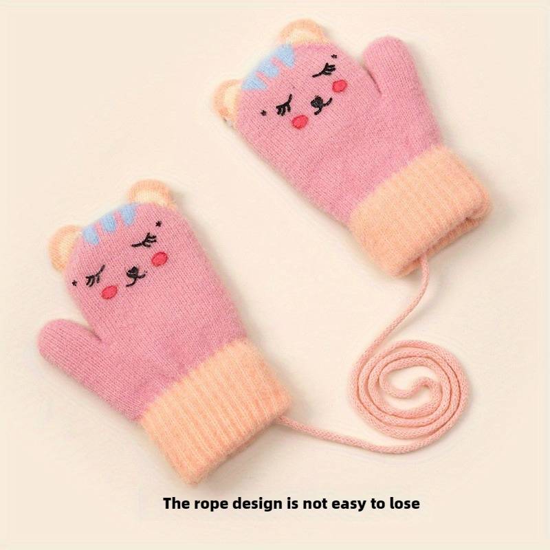 1 Pair Bean Paste Blue Warm Gloves