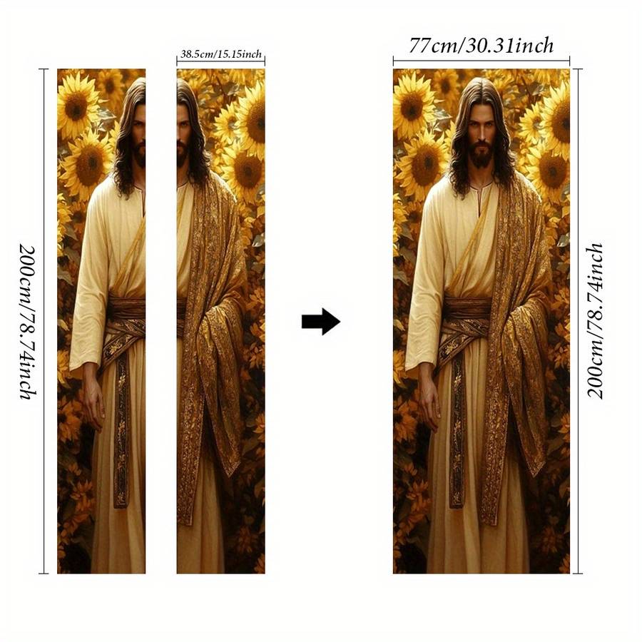 1pc 95.0x214.88cm Jesus Christian Themed Stickers