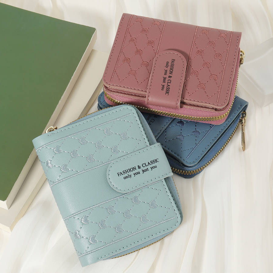 1pc Fashionable Women'S Short Wallets High-Quality Credit Card Storage Bags Multi-Slot Design wi