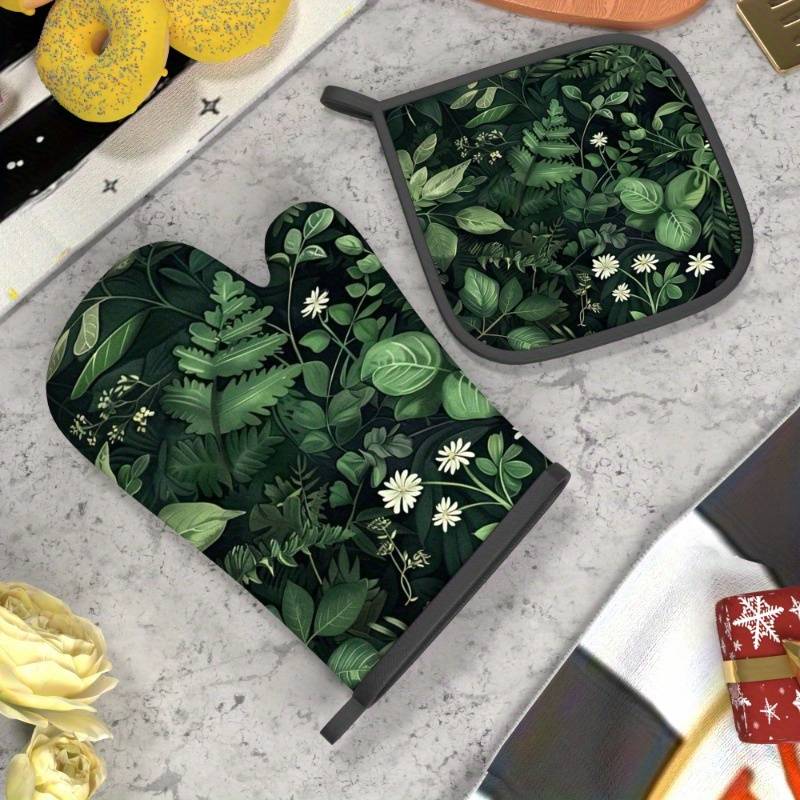 2pcs 26.92x17.02 cm Heat Resistant Oven Mitts And Potholders