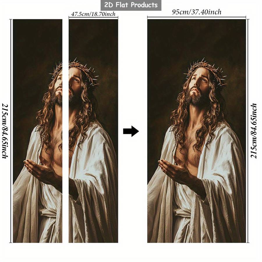 1pc 95.0x214.88cm Jesus Christian Themed Stickers