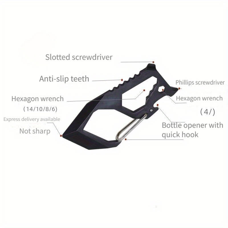 1pc Multifunctional EDC Keychain Knife Portable Metal Pocket Tool with Spear Point