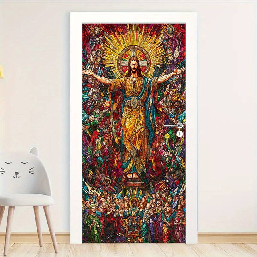 1pc 95.0x209.8cm Jesus Christian Themed Stickers