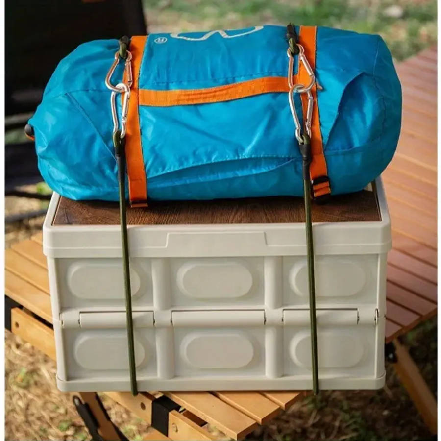 2 Pieces Outdoor Double Hook Bungee Rope Camper Tie-Down Straps 90cm