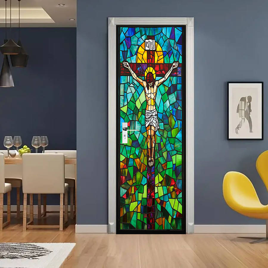 1pc 76.96x199.9cm Jesus Christian Themed Stickers