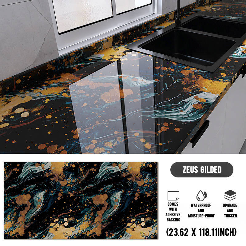 1PC Wall Stickers60 x 300 cm   23.62 x 118.11 inZeus Gilded