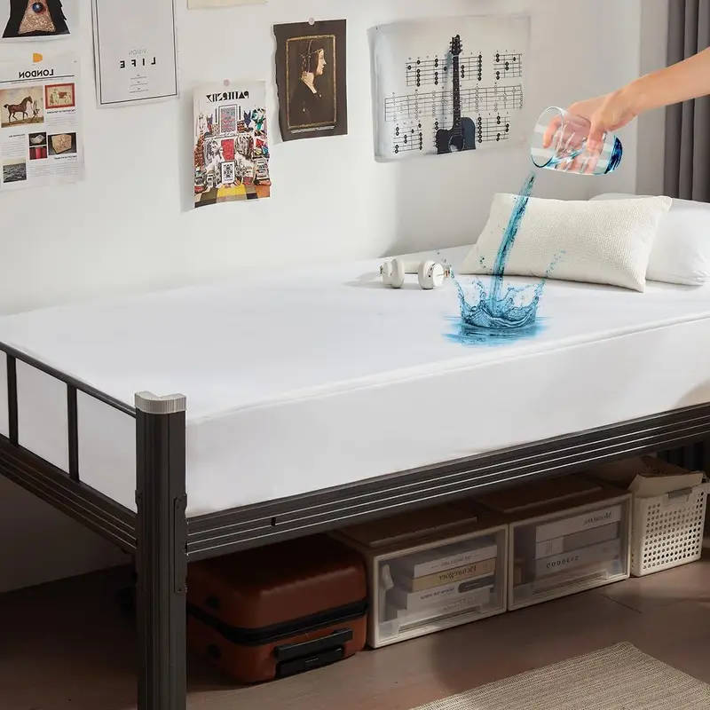 Waterproof Mattress Protector with Deep Pockets Breathable Noiseless Bed Cover 90*200cm