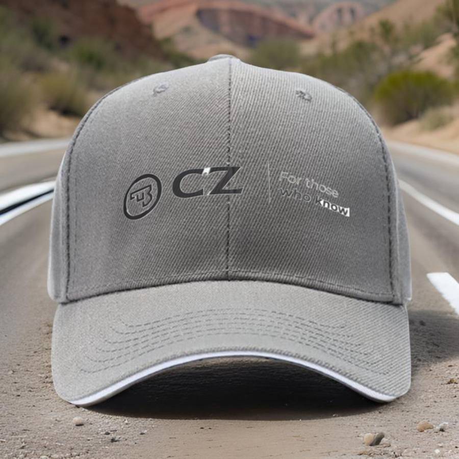 1pc Adjustable Sports Cap Black with "CZ" Logo Stylish and Comfortable Headwear for Running
