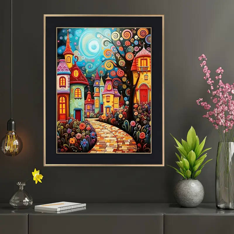 1pc Print Painting 2D Fairy Tale Castle Canvas Art Perfect Home Decor Choice 30.48x40.64cm Unframed