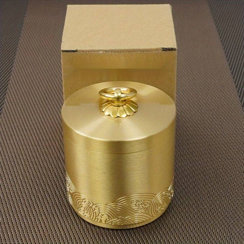1pc Brass Ashtray with Lid Pure Copper Creative Design to Prevent Ash Flying And Smoke Odor