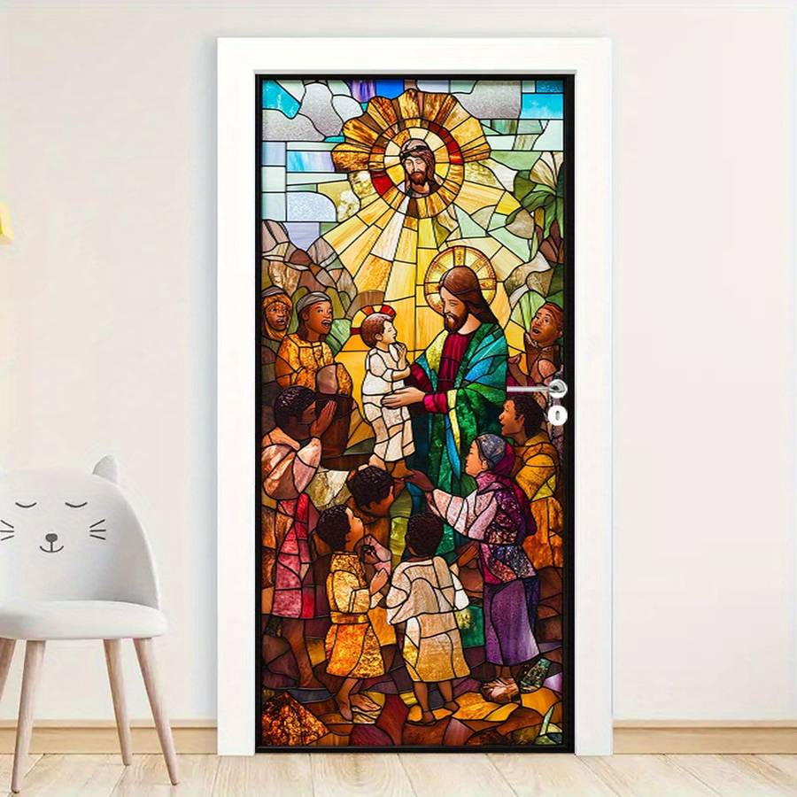 1pc 95.0x209.8cm Jesus Christian Themed Stickers