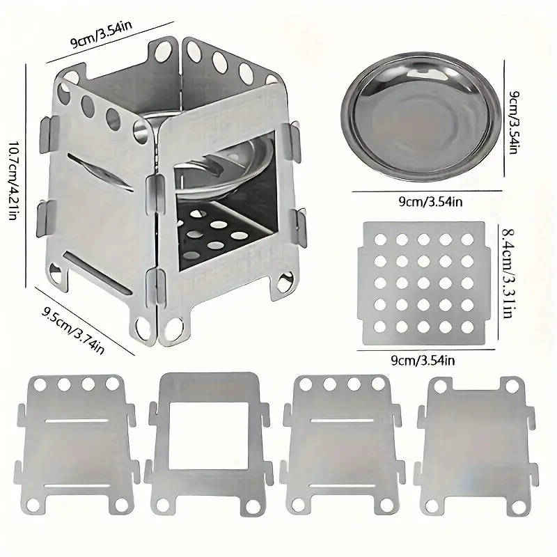 1pc Campfire Wood Stove Portable Backpack Stove Folding Lightweight Titanium Alcohol Stove Suitable