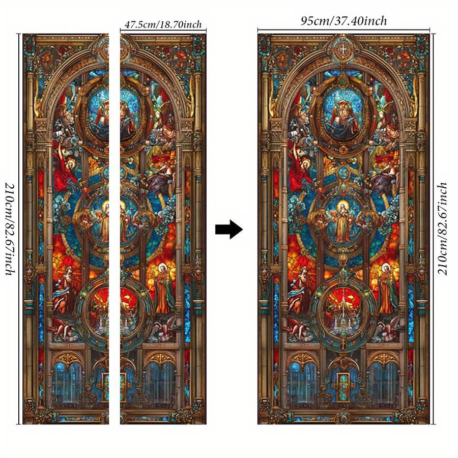 1pc 95.0x209.8cm Jesus Christian Themed Stickers