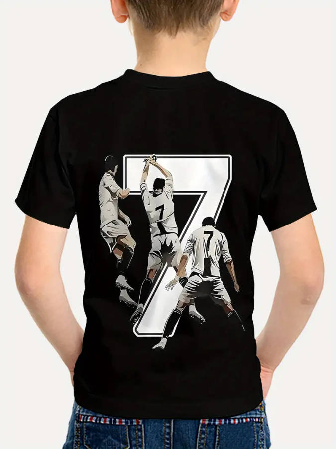 Kids Soccer T-Shirt, Crew Neck - Size: 9-10Y