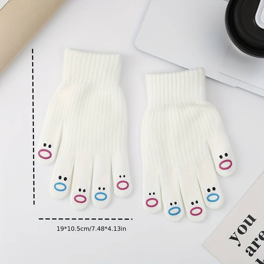 1 Pair Black Warm Gloves