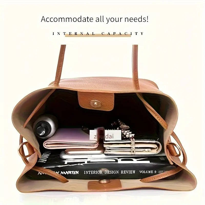 Women's 4-Piece Bag Set: Shoulder Bag, Tote, Crossbody, Wallet Combo