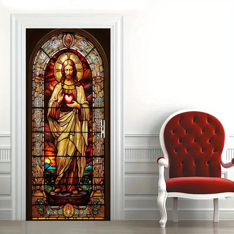 1pc 76.96x199.9cm Jesus Christian Themed Stickers