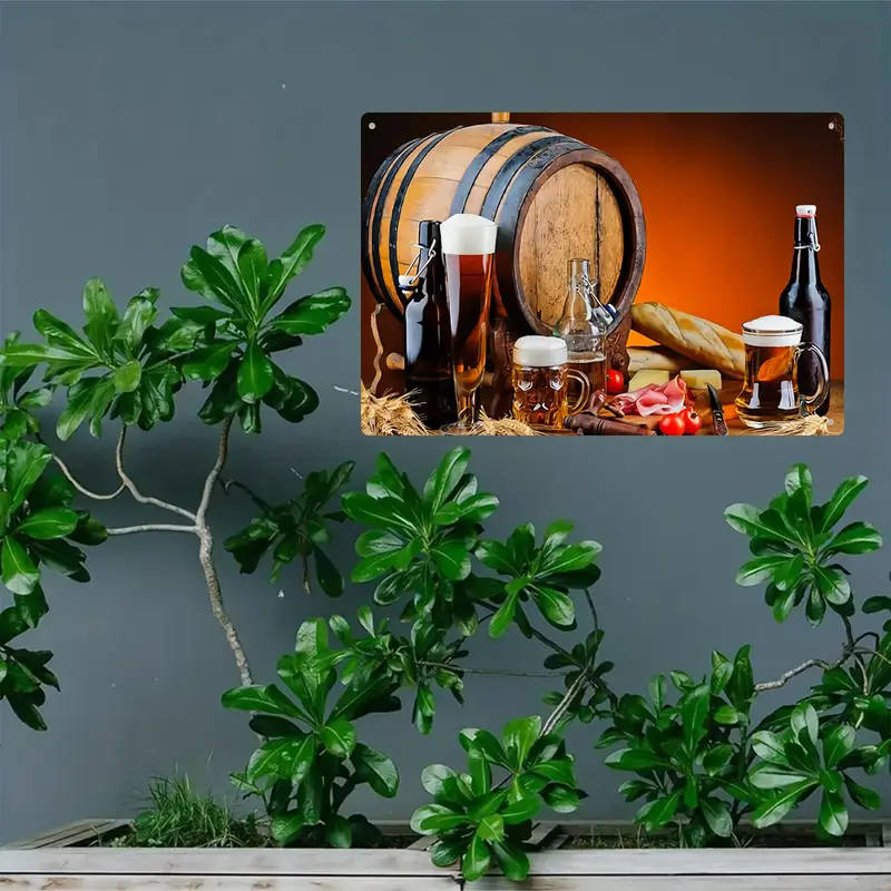 1pc 2D Wine Champagne Iron Signage Novelty And Interesting Vintage Decorative Plaque Home Decor Bath